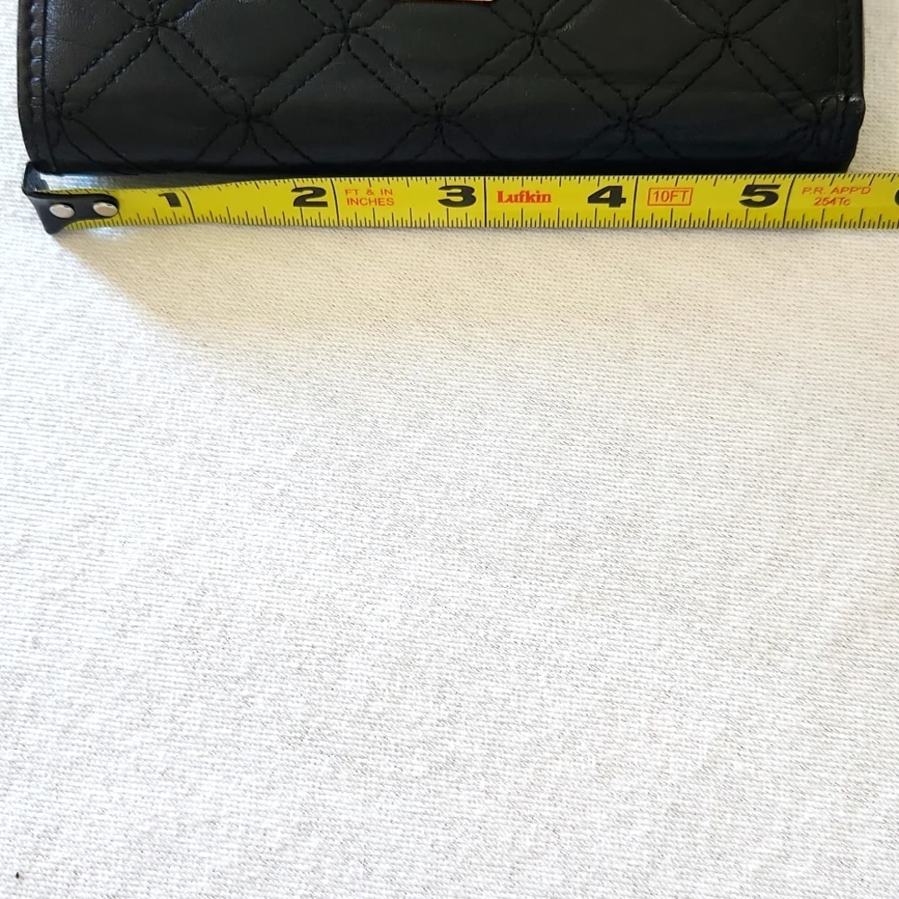 MCM Trifold Quilted Black Leather Wallet - Picture 8 of 11
